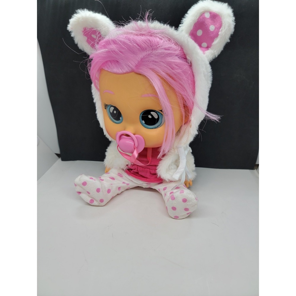 Cry Babies Dressy Coney Interactive Baby Doll Pink Hair Bunny Themed Hoodie - Picture 5 of 9